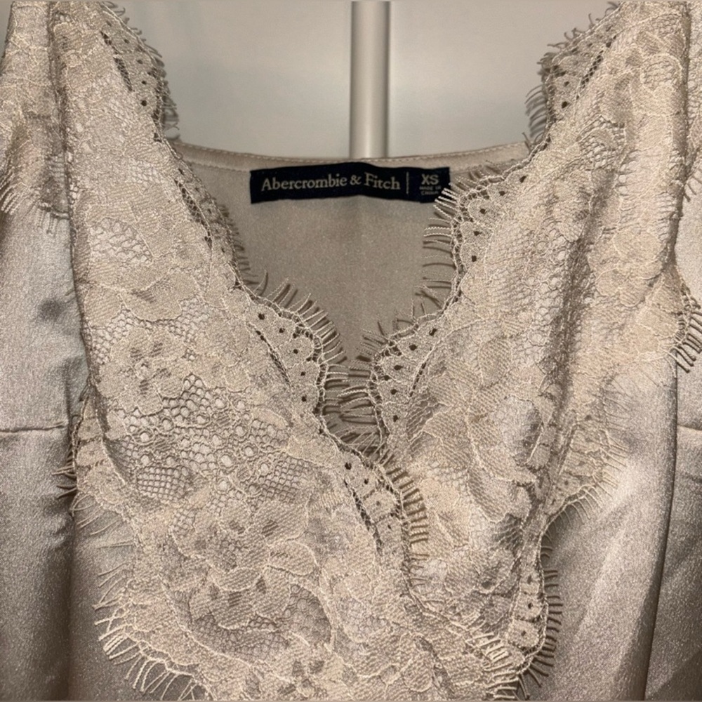 Champagne Abercrombie & Fitch XS spaghetti strap bodysuit. - Picture 2 of 3